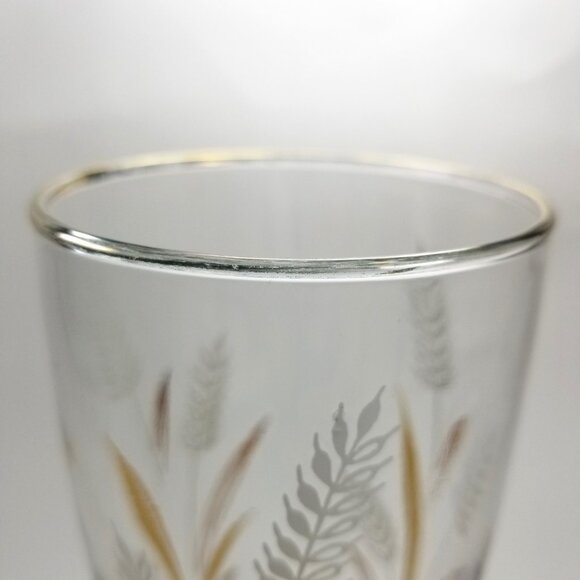 Libby Wheat Spray Cocktail Glasses, White and Gold Wheat Tumblers, Circa 1960 - Picture 12 of 15